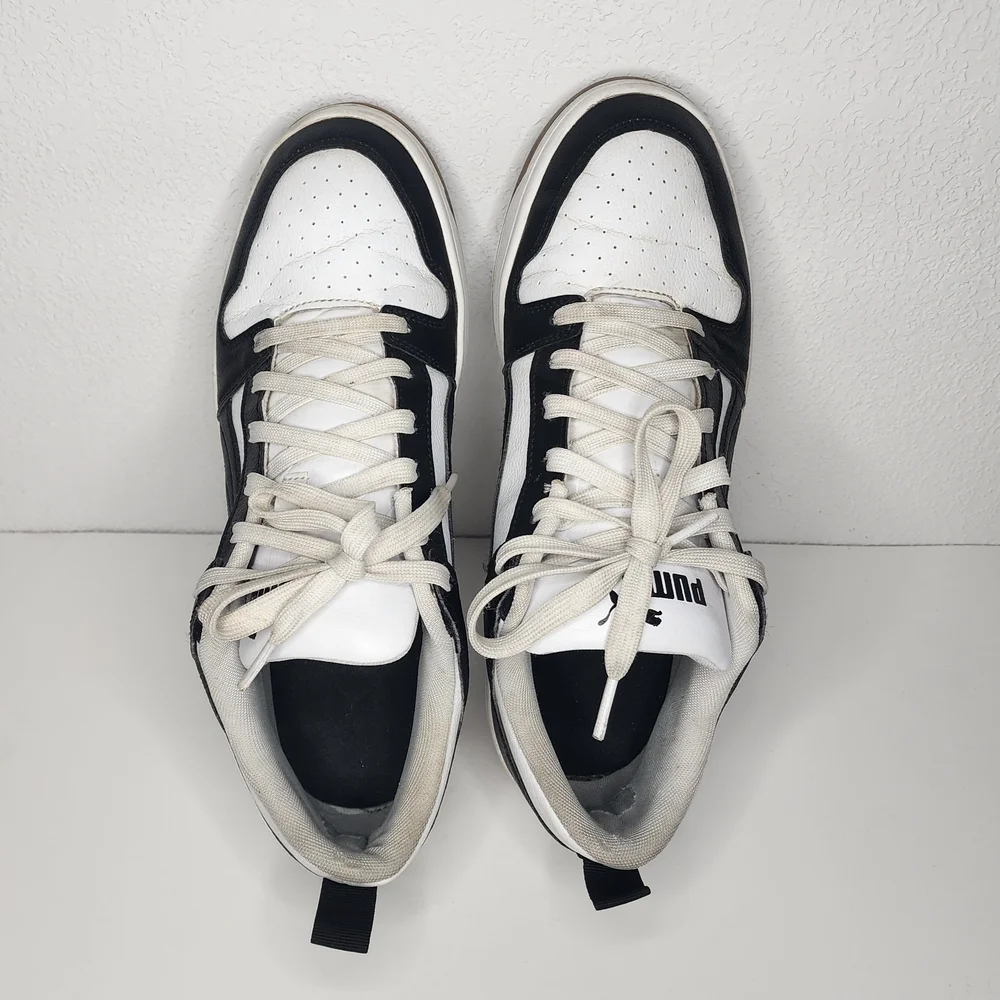 PUMA Rebound LayUp SL Low White Black Mens Sz 11.5 Athletic Shoes Sneakers - Picture 5 of 12